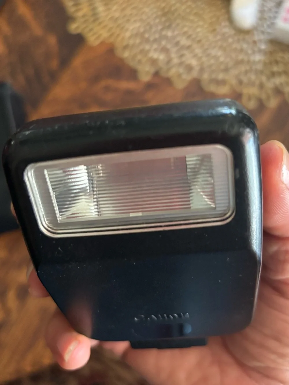 Canon external electronic flash speedlite 200E with black snap case Japan